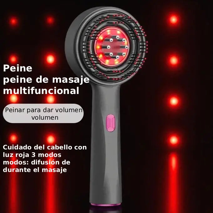 Soléa™ | Peine eléctrico para masaje del cuero cabelludo – Luz roja y aplicador de aceite – Anticaída y crecimiento capilar